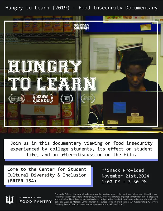Food Pantry - Documentary Viewing Hungry to Learn (2019) Updated